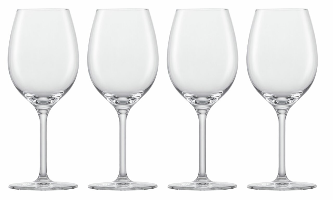 SCHOTT ZWIESEL Weißweinglas-Set 4-tlg For You Vier elegante Weißweingläser in einer frontalen Ansicht auf weißem Hintergrund.