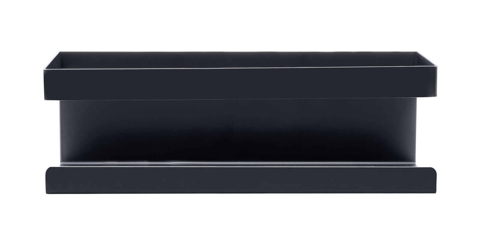 Schwarze Wandablage Meleto, frontal betrachtet