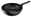 Schwarze Wokpfanne Titanium 28 cm mit rotem Thermo-Spot, seitliche Perspektive