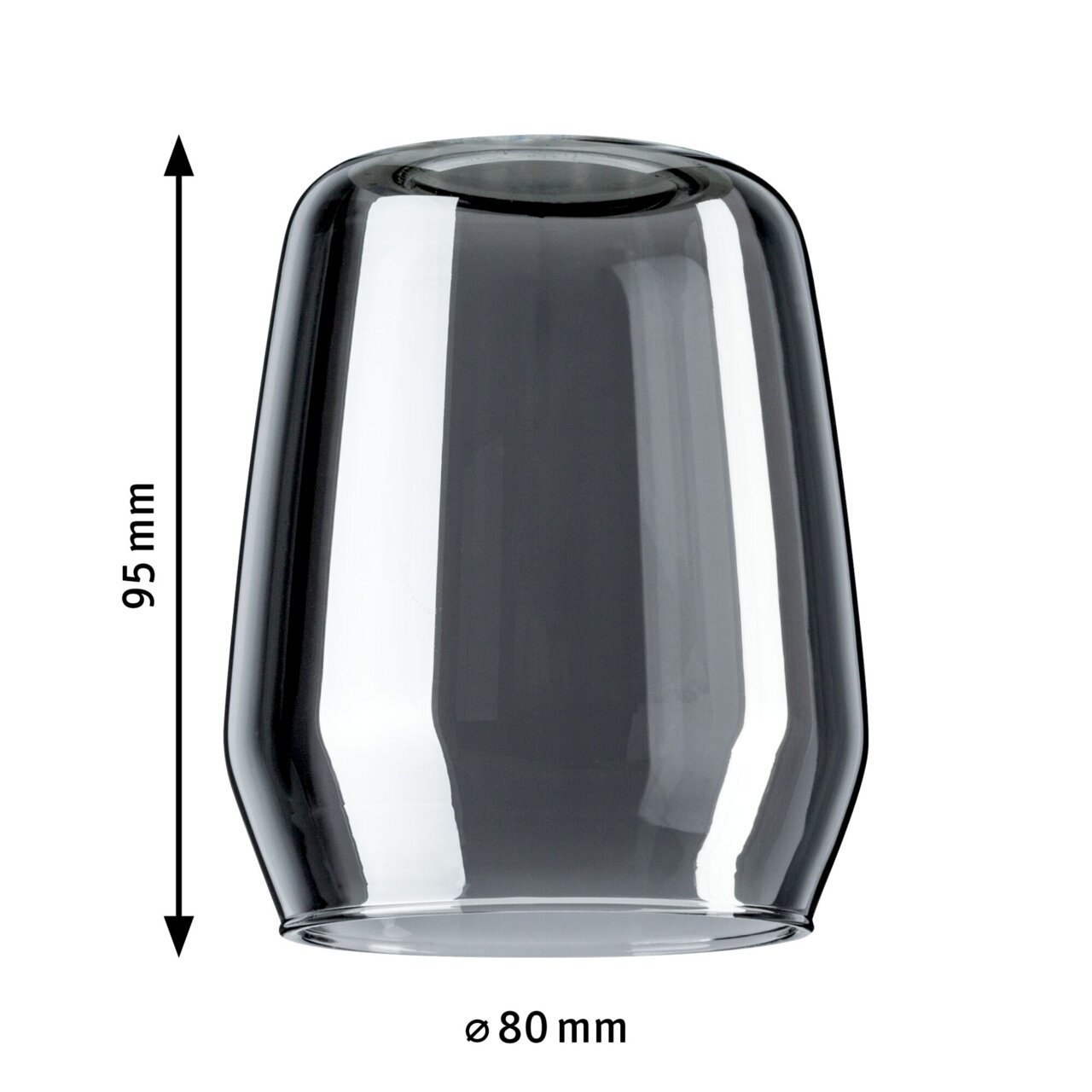 Dekoschirm Vento aus Glas, zylindrische Form, 95 mm hoch, 80 mm Durchmesser, seitliche Ansicht
