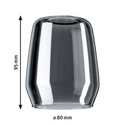 Dekoschirm Vento aus Glas, zylindrische Form, 95 mm hoch, 80 mm Durchmesser, seitliche Ansicht