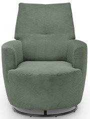 Grüner Sessel mit geripptem Stoff, Vorderansicht