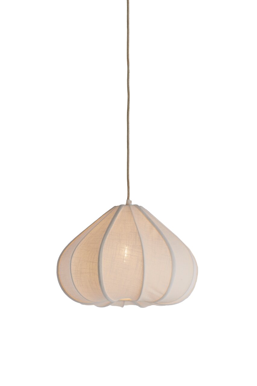 Light&Living Hanglamp ZUBEDA Hanglamp met witte stoffen kap, gezien vanuit de zijkant