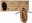 Wandgarderobe aus Holz mit sechs schwarzen Haken, frontal abgebildet, mit einem schwarzen und einem beigen Schal.