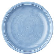 Blauer Suppenteller mit konzentrischen Kreisen, Draufsicht