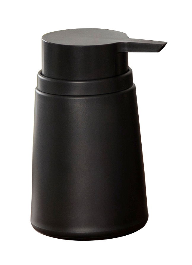Sadena Seifenspender KIRA Schwarzer Seifenspender Kira aus Kunststoff, seitliche Perspektive