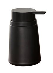 Schwarzer Seifenspender Kira aus Kunststoff, seitliche Perspektive