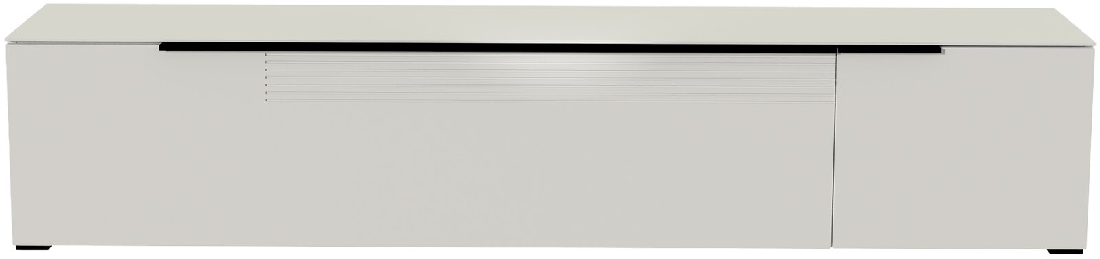 Moderano XL TV-Lowboard BORMIO Frontansicht eines modernen, weißen XL TV-Lowboards mit glatter Oberfläche und minimalistischen Linien.