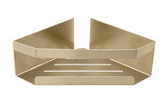 Goldene Eckablage Meleto aus Metall, frontale Perspektive