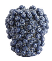 Keramikvase mit blauen, kugelförmigen Erhebungen, Frontalansicht