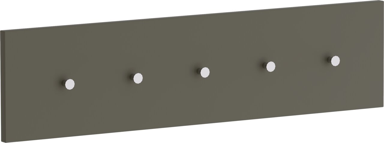 Moderano Hakenleiste LECCO Hakenleiste quer mit fünf Haken, seitliche Perspektive