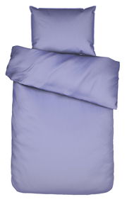 Lila Bettwäsche-Set bestehend aus einem Kissenbezug und einem Bettdeckenbezug, Draufsicht