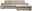 Beige Ecksofa mit Ottomane rechts, Vorderansicht