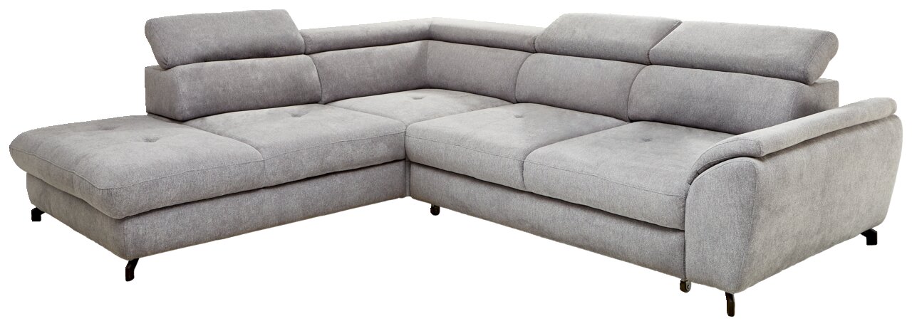 Stylife Ecksofa MAROLA Graue Eckgarnitur mit verstellbaren Kopfstützen, seitliche Perspektive