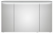 Moderner Spiegelschrank mit drei Türen und integrierter Beleuchtung, Frontalansicht.