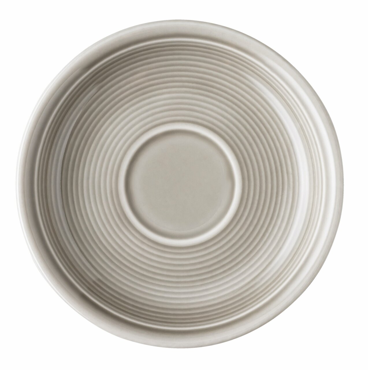 Thomas Espresso- Untertasse Trend Colour Espresso-Untertasse Moon Grey aus der Vogelperspektive mit konzentrischen Kreisen.