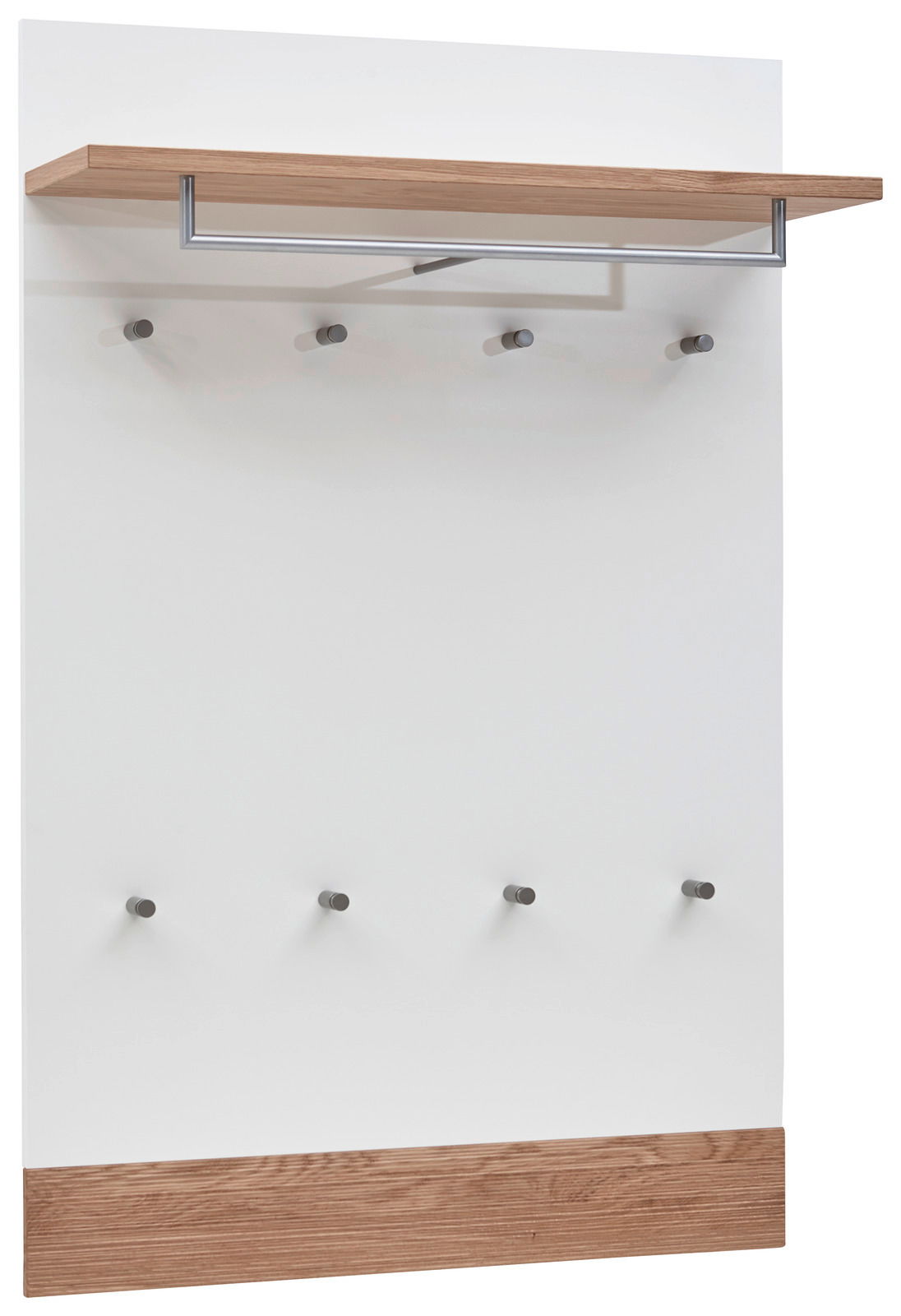 Dieter Knoll Garderobenpaneel ARCO Garderobenpaneel mit Holzablage und mehreren Haken, frontale Ansicht