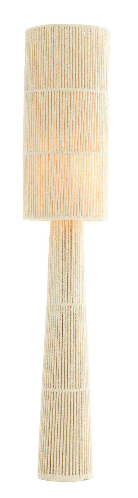 Stehleuchte mit textiler Oberfläche, frontal betrachtet