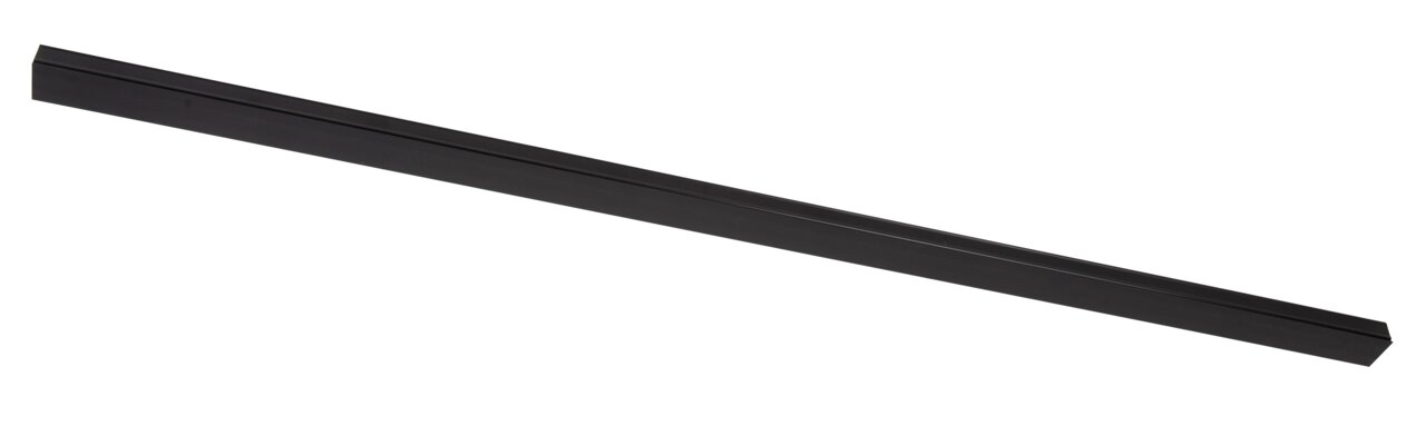 Zwarte stroomrail van Lucide, 100 cm lang, weergegeven in diagonaal perspectief.