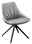 Plantagie Stuhl MAPLE Moderner grauer Stuhl mit Lederbezug und schwarzem Metallgestell, seitliche Perspektive