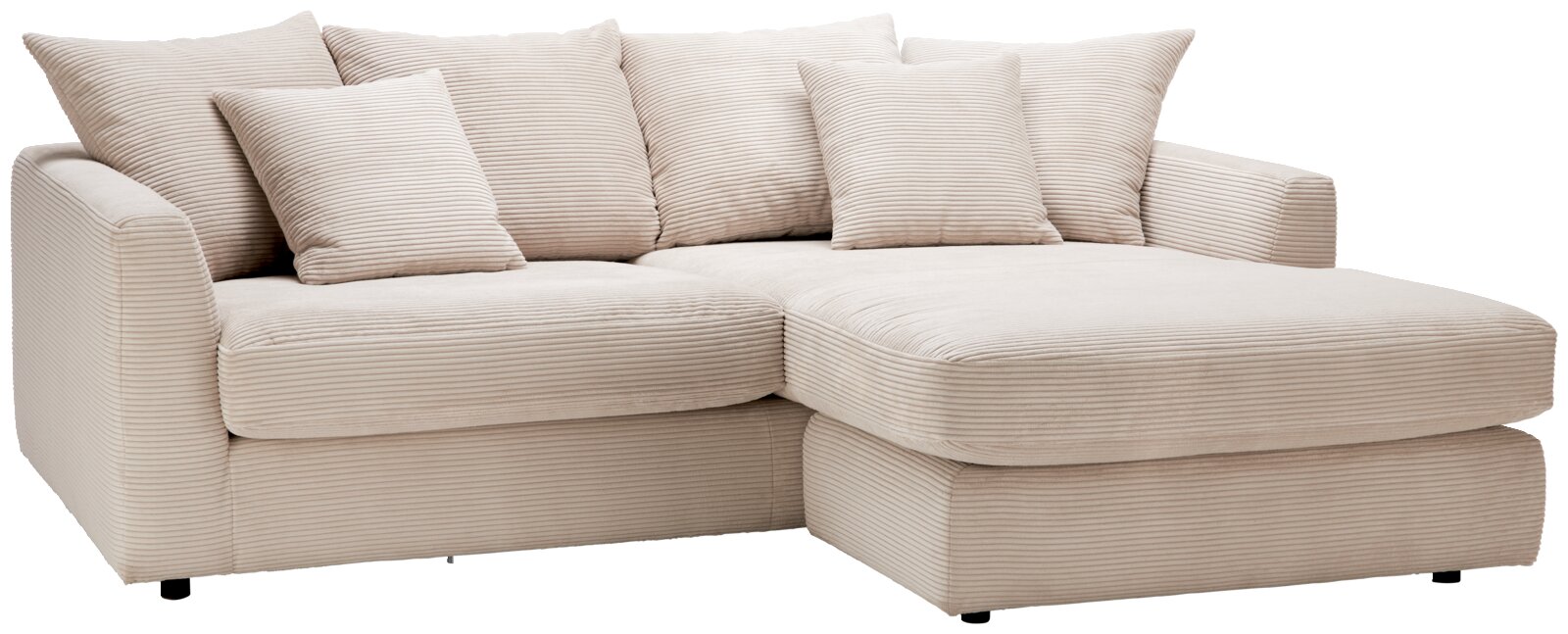 Z2 Hoekbank DONATO Beige hoekbank met verschillende kussens, vooraanzicht
