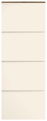 Hängeschuhschrank 4K-T33 in cremeweißer Farbe, frontal betrachtet mit vier Klappen.