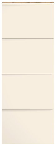 Hängeschuhschrank 4K-T33 in cremeweißer Farbe, frontal betrachtet mit vier Klappen.