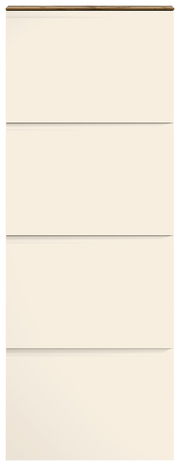 Hängeschuhschrank 4K-T33 in cremeweißer Farbe, frontal betrachtet mit vier Klappen.