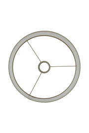 Runder Lampenschirm von oben mit Metallstreben und zentraler Halterung