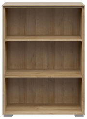 Holz-Aktenregal mit drei offenen Fächern, frontale Ansicht