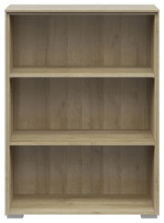 Holz-Aktenregal mit drei offenen Fächern, frontale Ansicht