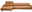 Braune Ledercouch mit Longchair, Frontalansicht