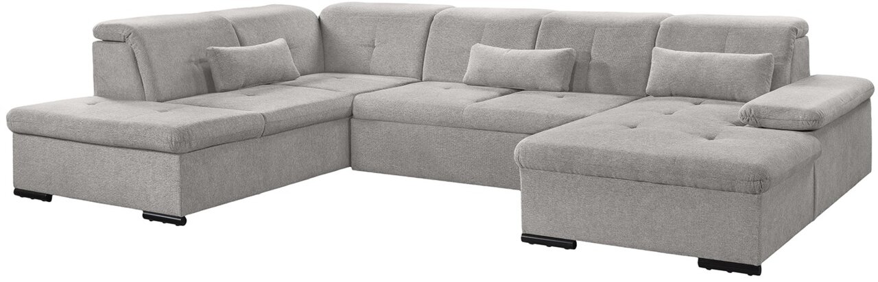 Graues Ecksofa mit Ottomane, Vorderansicht