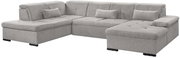 Graues Ecksofa mit Ottomane, Vorderansicht