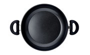 Servierpfanne 28cm mit schwarzen Griffen, Draufsicht