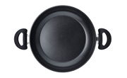 Servierpfanne 28cm mit schwarzen Griffen, Draufsicht