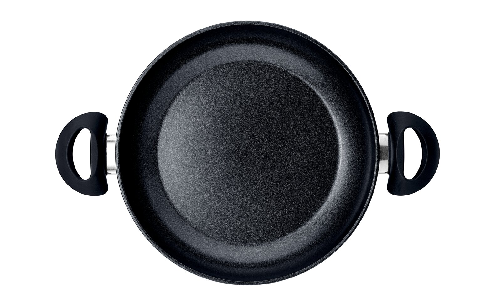 Fissler Servierpfanne 28cm ESSENTIAL Servierpfanne 28cm mit schwarzen Griffen, Draufsicht
