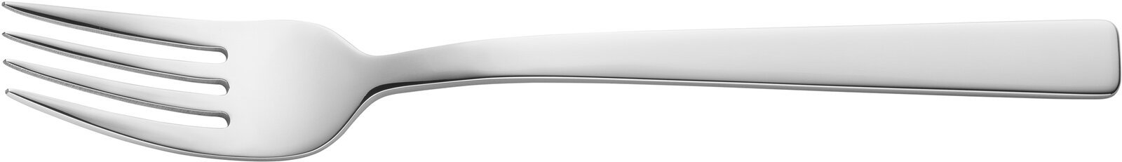 Gabel aus poliertem Edelstahl, seitliche Ansicht