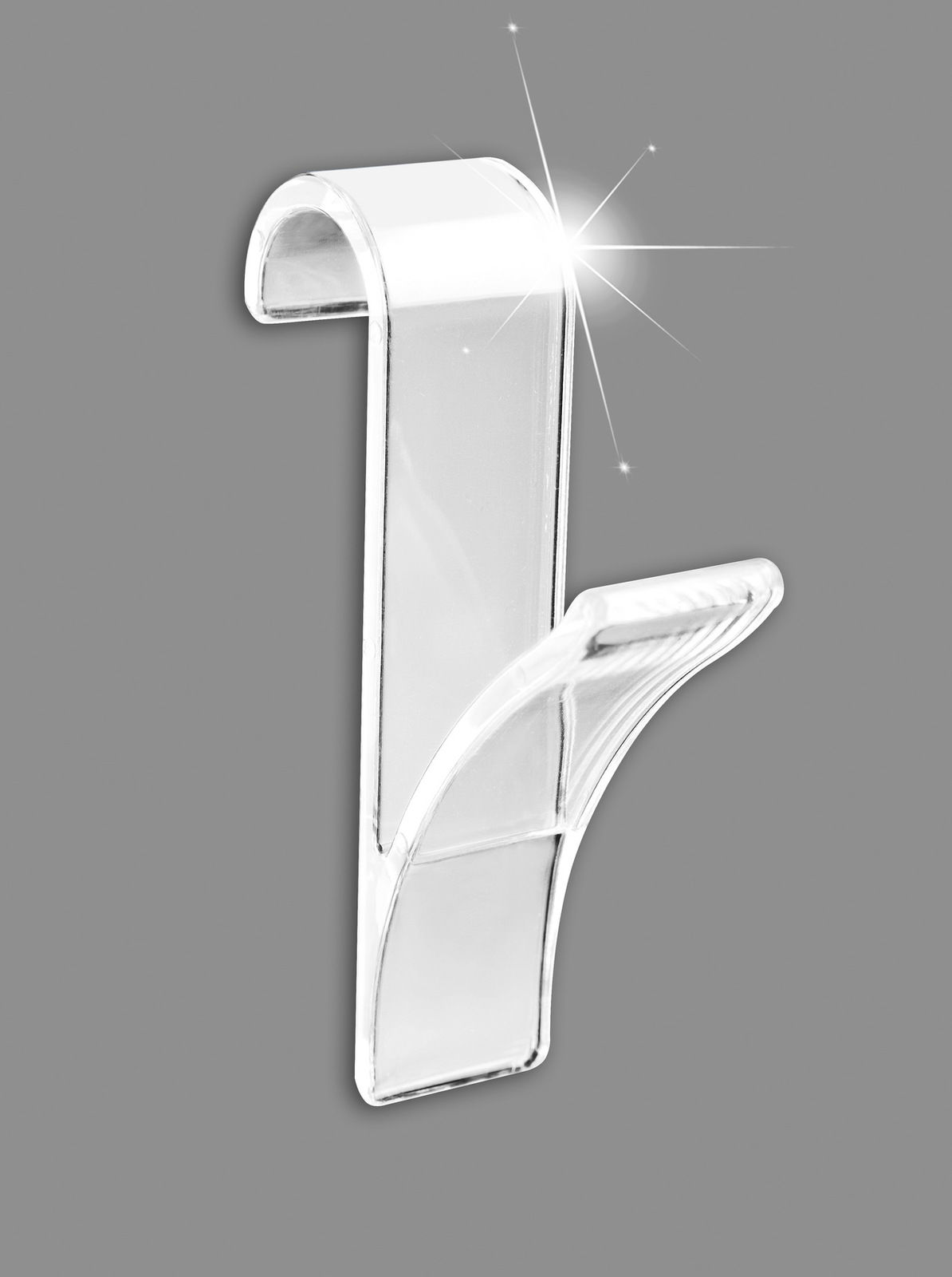 Wenko Haken für Handtuchheizkörper Transparenter Haken für Handtuchheizkörper, seitliche Perspektive