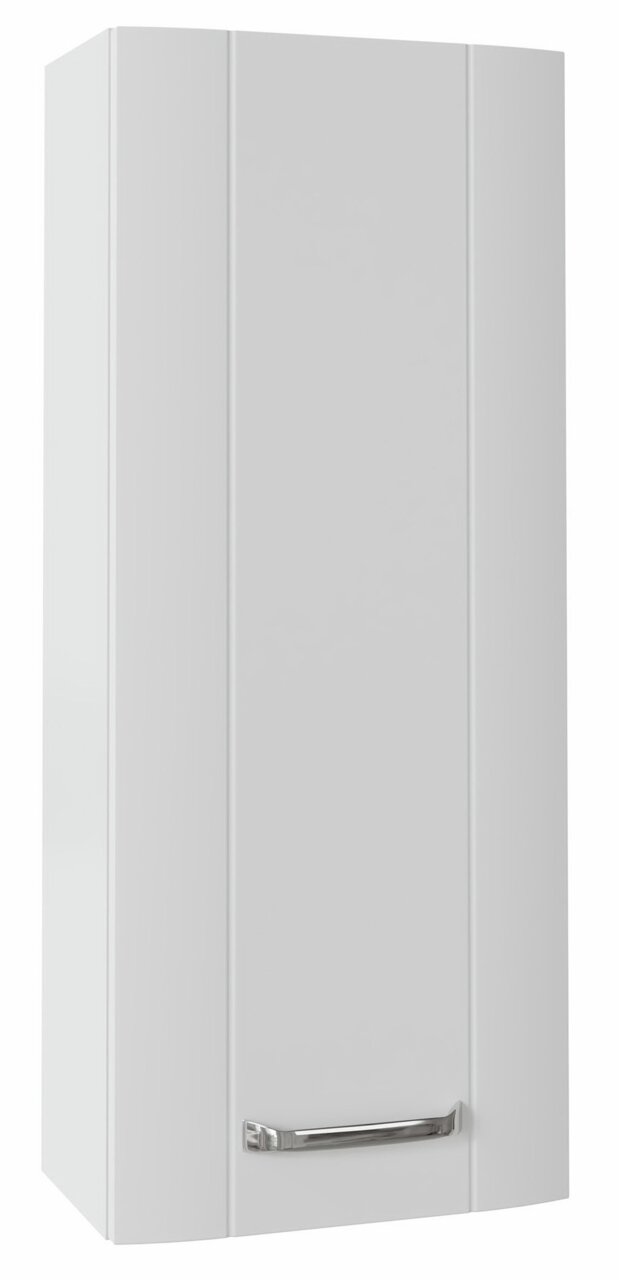 Weißer Hängeschrank mit Metallgriff, Frontalansicht