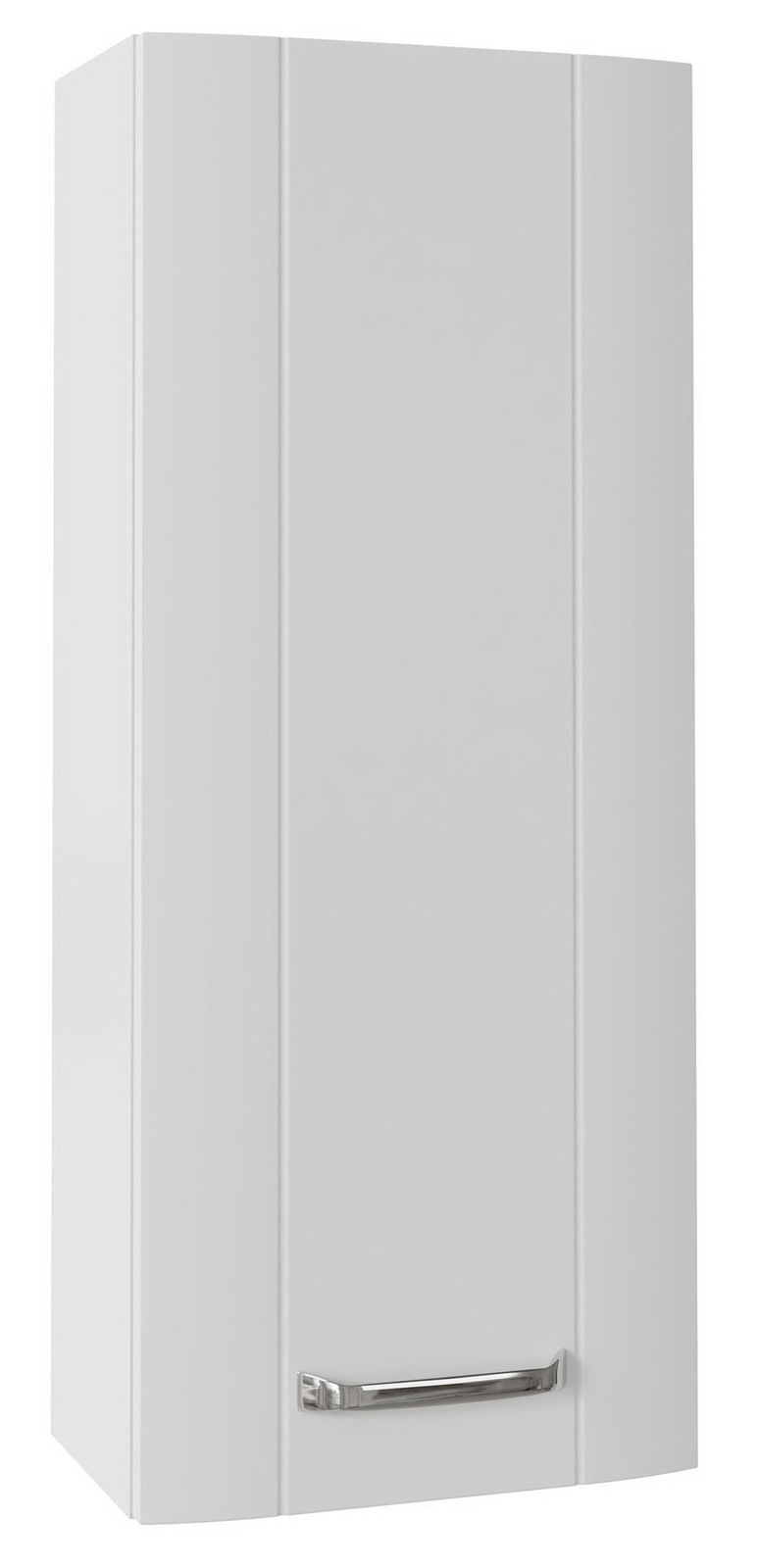 Weißer Hängeschrank mit Metallgriff, Frontalansicht