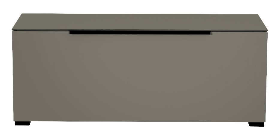 Moderano TV-Lowboard BORMIO Frontansicht eines grauen TV-Lowboards mit schlichtem Design.