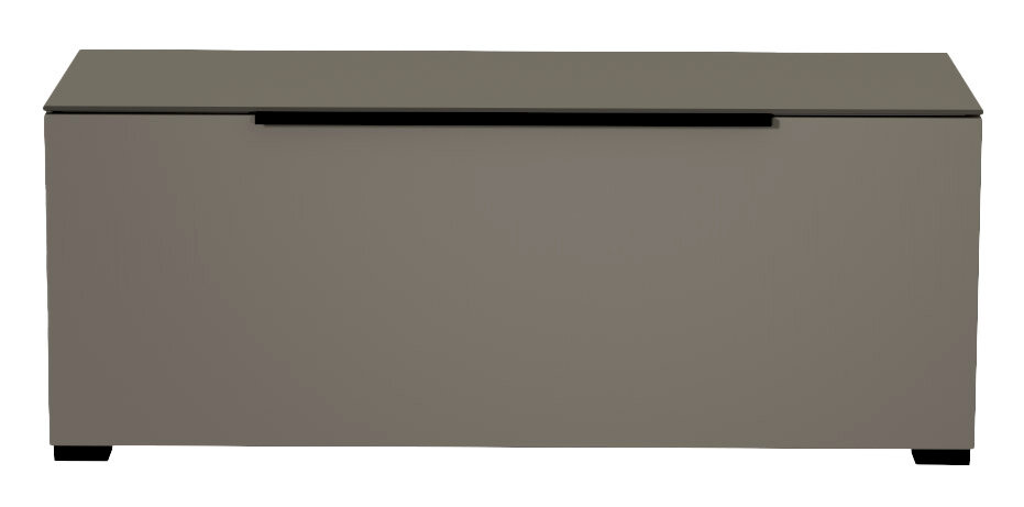 Moderano TV-Lowboard BORMIO Frontansicht eines grauen TV-Lowboards mit schlichtem Design.