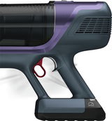 Nahaufnahme des Griffs eines Bodenstaubsaugers Expert 6.60 E in seitlicher Perspektive, mit ergonomischem Design und Geschwindigkeitsregler.