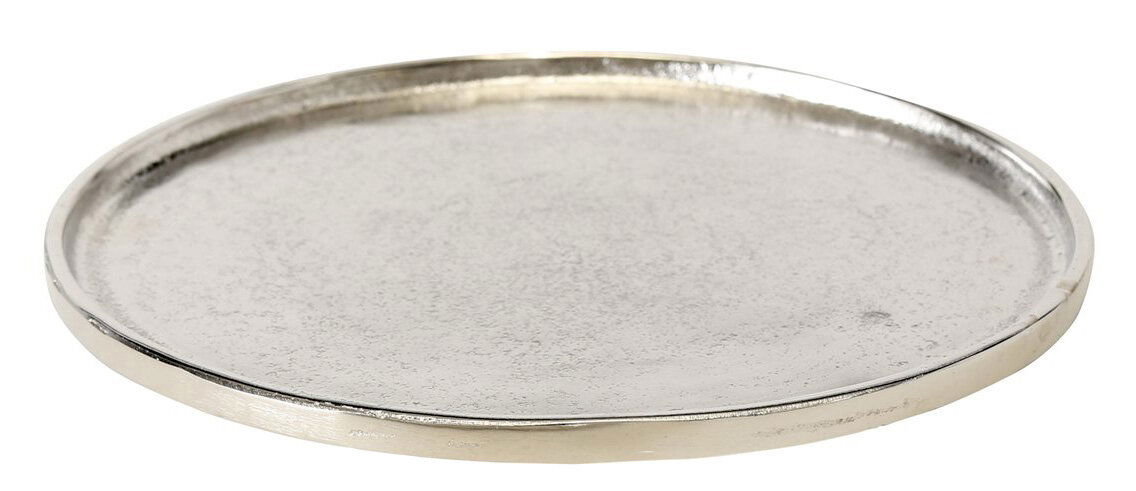 Boltze Deko-Teller VALOMI Silberner Dekoteller Valomi, rund, 27 cm Durchmesser, seitliche Perspektive