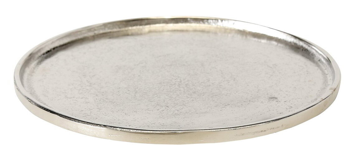 Silberner Dekoteller Valomi, rund, 27 cm Durchmesser, seitliche Perspektive