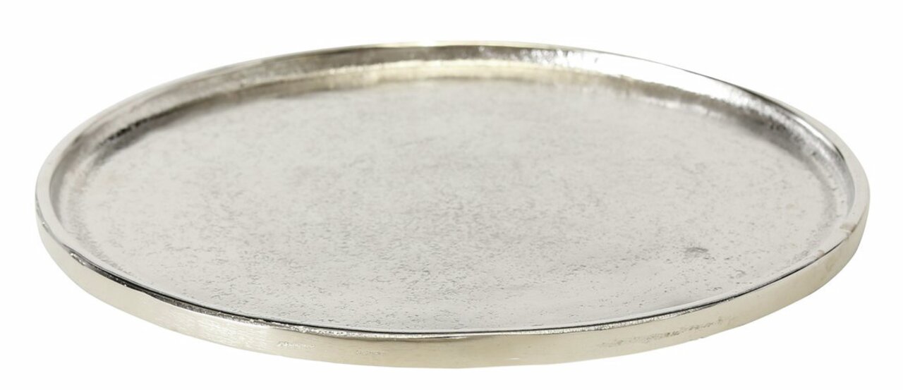 Silberner Dekoteller Valomi, rund, 27 cm Durchmesser, seitliche Perspektive