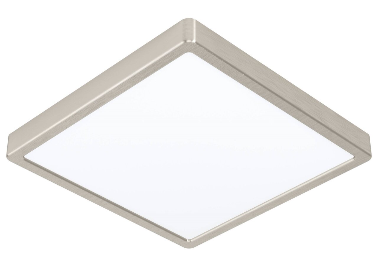 Quadratische LED Deckenleuchte Fueva 5 in moderner, flacher Bauweise aus seitlicher Perspektive