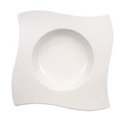 Suppenteller 24cm NewWave in moderner, wellenförmiger Form, Draufsicht