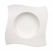 Suppenteller 24cm NewWave in moderner, wellenförmiger Form, Draufsicht